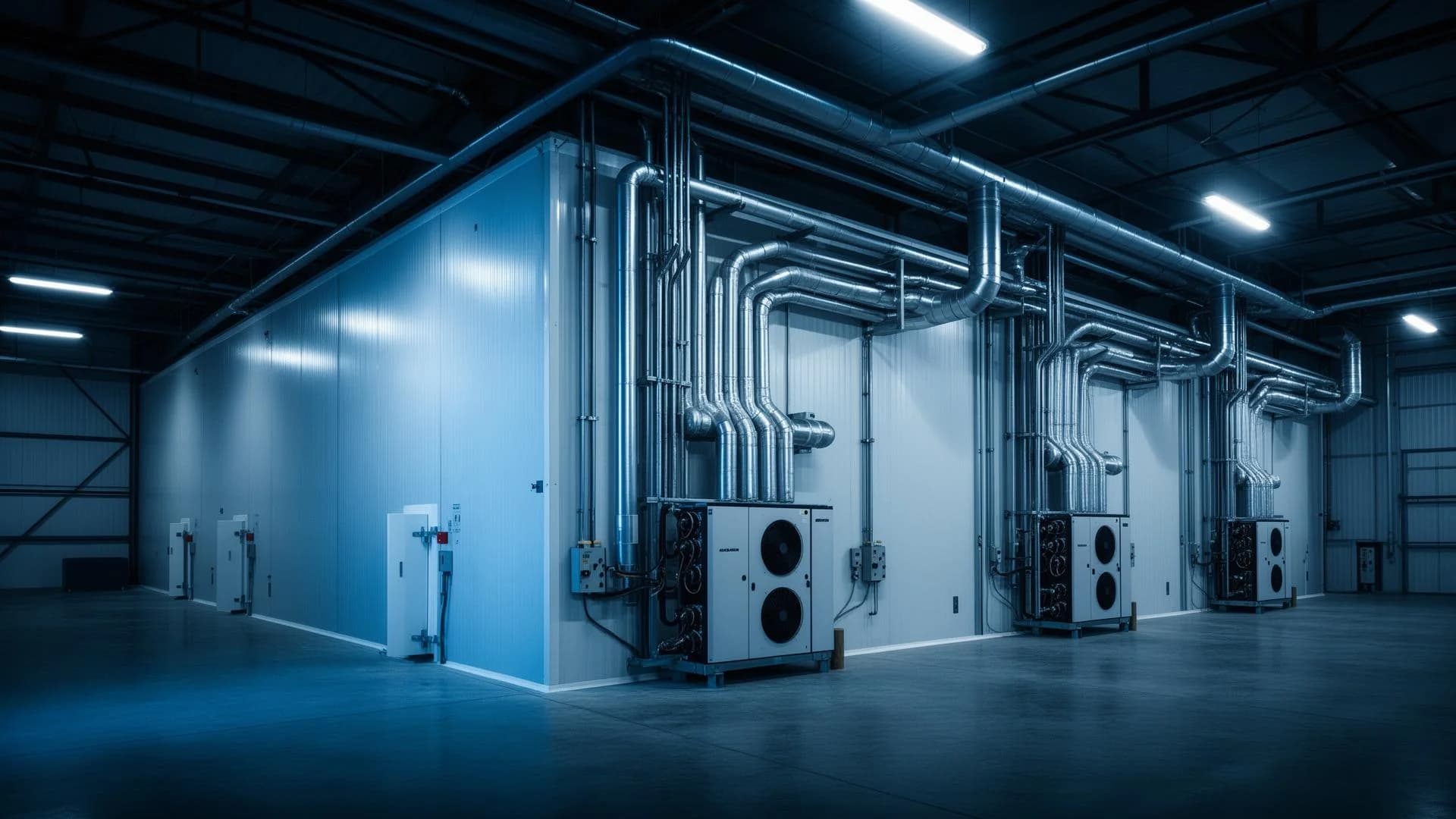 Industrial cold storage refrigeration facility